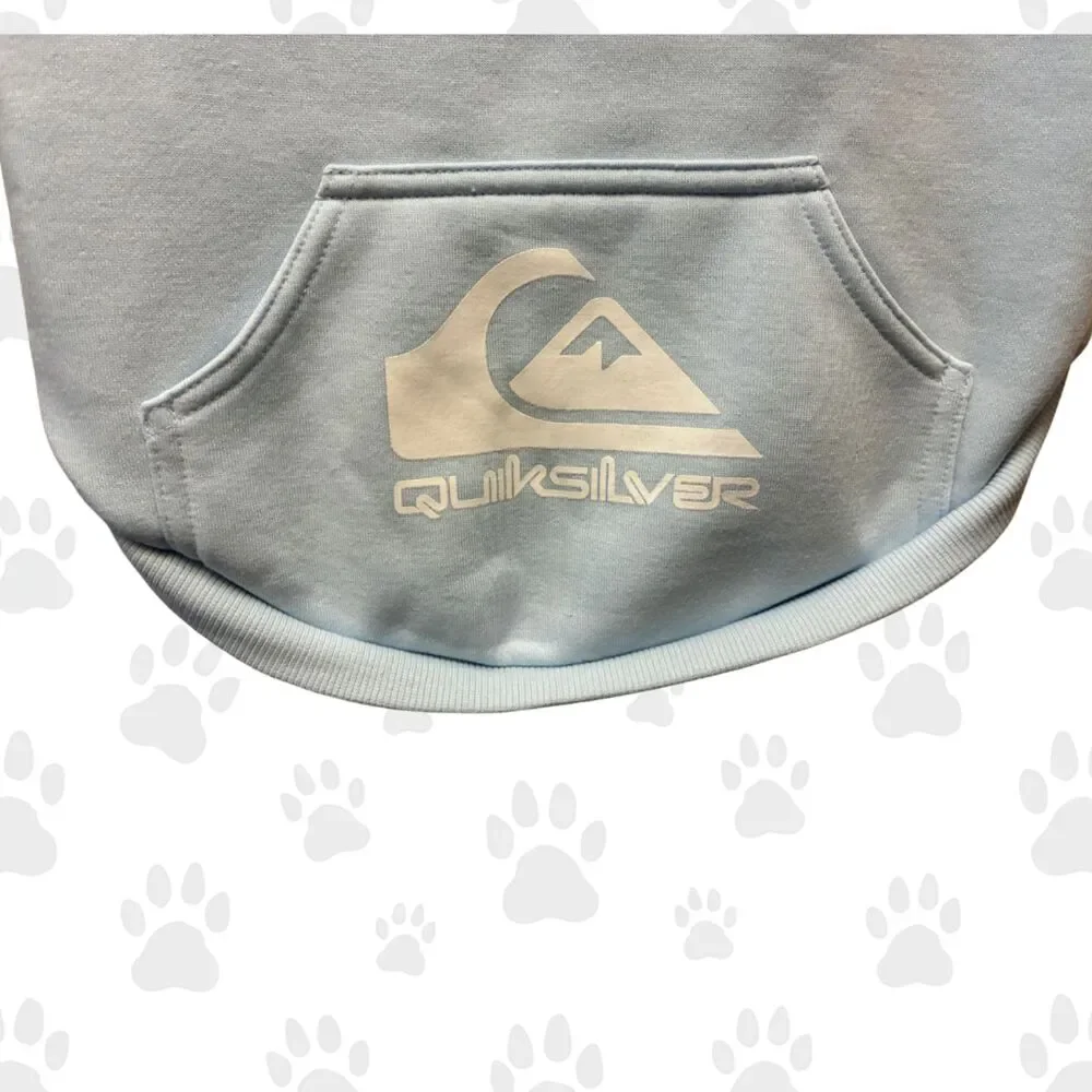 NWOT Quicksilver Dog Hoodie Light Blue Size XL